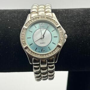 Silver blue watch